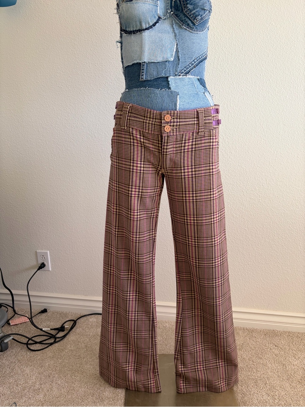 Y2K Plaid Hollister wide leg pants